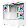 CiT Sense White ATX Gaming Case with Tempered Glass Front and Side Panels with 3 x CiT Celsius Dual-Ring Infinity Fans Bundled - Alternative image