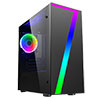 CiT Seven MATX Gaming Case Rainbow RGB Strip 1 x Rainbow RGB Fan Acrylic Side - Alternative image