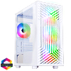 CiT Terra White Micro-ATX PC Gaming Case with 4 x 120mm Infinity Fans Included Tempered Glass Side Panel - Alternative image