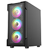 CiT Tornado Black Micro-ATX Gaming Case With 4 x 120mm Dual-Ring ARGB Infinity Fans and Tempered Glass Panels With 30 Percent Tint - Alternative image