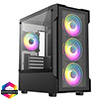 View more info on CiT Tornado Black Micro-ATX Gaming Case With 4 x 120mm Dual-Ring ARGB Infinity Fans and Tempered Glass Panels With 30 Percent Tint...