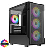 View more info on CiT Tornado Black Mesh Micro-ATX Gaming Case With 4 x 120mm ARGB Infinity Fans and Tempered Glass Side Panel With 30 Percent Tint...