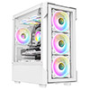 CiT Tornado White Micro-ATX Gaming Case With 4 x 120mm Dual-Ring ARGB Infinity Fans and Tempered Glass Panels - Alternative image