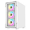 CiT Tornado White Micro-ATX Gaming Case With 4 x 120mm Dual-Ring ARGB Infinity Fans and Tempered Glass Panels - Alternative image