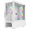 CiT Tornado White Micro-ATX Gaming Case With 4 x 120mm Dual-Ring ARGB Infinity Fans and Tempered Glass Panels - Alternative image