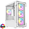 View more info on CiT Tornado White Micro-ATX Gaming Case With 4 x 120mm Dual-Ring ARGB Infinity Fans and Tempered Glass Panels...