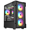 CiT Tsunami Black Micro-ATX Gaming Case With 4 x 120mm ARGB Inner-Ring Fans and Tempered Glass Panels With 30 Percent Tint - Alternative image