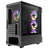 CiT Tsunami Black Micro-ATX Gaming Case With 4 x 120mm ARGB Inner-Ring Fans and Tempered Glass Panels With 30 Percent Tint - Alternative image