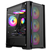 CiT Vento Black Micro-ATX PC Gaming Case with 4 x 120mm ARGB PWM Fans Included 1 x 6-Port Fan Hub Tempered Glass Side Panel - Alternative image