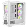 CiT Vento White Micro-ATX PC Gaming Case with 4 x 120mm ARGB Fans Included 1 x 6-Port Fan Hub Tempered Glass Side Panel  - Alternative image