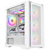 CiT Vento White Micro-ATX PC Gaming Case with 4 x 120mm ARGB PWM Fans Included 1 x 6-Port Fan Hub Tempered Glass Side Panel  - Alternative image