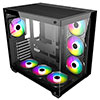 CiT Vision Black ATX Gaming Cube with Tempered Glass Front and Side Panels with 4 x CiT Celsius Dual-Ring Infinity Fans Bundled - Alternative image