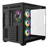 CiT Vision Black ATX Gaming Cube with Tempered Glass Front and Side Panels with 4 x CiT Tornado Dual-Ring Infinity Fans - Alternative image