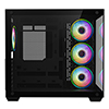 CiT Vision Black ATX Gaming Cube with Tempered Glass Front and Side Panels with 4 x CiT Tornado Dual-Ring Infinity Fans - Alternative image