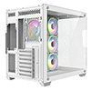 CiT Vision White ATX Gaming Cube with Tempered Glass Front and Side Panels with 4 x CiT Tornado Dual-Ring Infinity Fans - Alternative image
