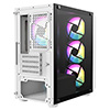 GameMax Icon White Micro-ATX TG Gaming Case with Darkened Tempered Glass Panels 4 x 12cm Inner-Ring ARGB Fans 6-Port Hub - Alternative image