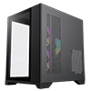 GameMax Infinity Mini Micro-ATX PC Black Gaming Case With 3 x FN-12 Rainbow-C9-Infinity Fans 6-Port Hub With Tempered Glass Side Panel - Alternative image