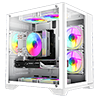 GameMax Infinity Mini Micro-ATX PC White Gaming Case With Tempered Glass Side Panel - Alternative image