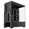 GameMax Vista Black ATX Gaming Case with Tempered Glass Front and Side Panels with 3 x FN12A-C8I 120mm Infinity Fans Installed - Alternative image