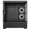 GameMax Vista Black ATX Gaming Case with Tempered Glass Front and Side Panels with 3 x FN12A-C8I 120mm Infinity Fans Installed - Alternative image