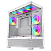 GameMax Vista White ATX Gaming Case with Tempered Glass Front and Side Panels with 3 x FN12A-C8I 120mm Infinity Fans Installed - Alternative image