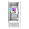 GameMax Vista White ATX Gaming Case with Tempered Glass Front and Side Panels with 3 x FN12A-C8I 120mm Infinity Fans Installed - Alternative image