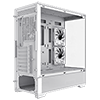 GameMax Vista White ATX Gaming Case with Tempered Glass Front and Side Panels with 3 x FN12A-C8I 120mm Infinity Fans Installed - Alternative image