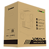 GameMax Vista Mini Black MATX Gaming Case with Tempered Glass Front and Side Panels with 3 x FN12A-C8I 120mm Infinity Fans Installed - Alternative image