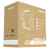 GameMax Vista Mini White MATX Gaming Case with Tempered Glass Front and Side Panels with 3 x FN12A-C8I 120mm Infinity Fans Installed - Alternative image