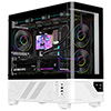 Powercool Arctic White Micro-ATX Gaming Case With Black Interior Tempered Glass Panels With 3 x PWM ARGB Fans and 9 Port PWM Hub Included - Alternative image
