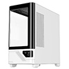 Powercool Arctic White Micro-ATX Gaming Case With Black Interior Tempered Glass Panels With 3 x PWM ARGB Fans and 9 Port PWM Hub Included - Alternative image