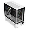 Powercool Arctic White Micro-ATX Gaming Case With Black Interior Tempered Glass Panels With 3 x PWM ARGB Fans and 9 Port PWM Hub Included - Alternative image