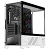 Powercool Arctic White Micro-ATX Gaming Case With Black Interior Tempered Glass Panels With 3 x PWM ARGB Fans and 9 Port PWM Hub Included - Alternative image