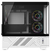 Powercool Arctic White Micro-ATX Gaming Case With Black Interior Tempered Glass Panels With 3 x PWM ARGB Fans and 9 Port PWM Hub Included - Alternative image