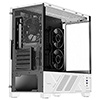 Powercool Arctic White Micro-ATX Gaming Case With Black Interior Tempered Glass Panels With 3 x PWM ARGB Fans and 9 Port PWM Hub Included - Alternative image