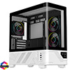 View more info on Powercool Arctic White Micro-ATX Gaming Case With Black Interior Tempered Glass Panels With 3 x PWM ARGB Fans and 9 Port PWM Hub Included...