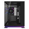 Powercool Aurora Black mATX Dual Chamber Gaming Case With LED Strip 2 x Tempered Glass Panels  3 x PWM ARGB FDB Fans Included - Alternative image