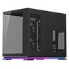Powercool Aurora Black mATX Dual Chamber Gaming Case With LED Strip 2 x Tempered Glass Panels  3 x PWM ARGB FDB Fans Included - Alternative image