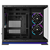 Powercool Aurora Black mATX Dual Chamber Gaming Case With LED Strip 2 x Tempered Glass Panels  3 x PWM ARGB FDB Fans Included - Alternative image