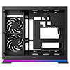 Powercool Aurora Black mATX Dual Chamber Gaming Case With LED Strip 2 x Tempered Glass Panels  3 x PWM ARGB FDB Fans Included - Alternative image