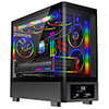 Powercool Gravity Black mATX Gaming Case With Display Curved Tempered Glass With 3 x CiT Saturn PWM ARGB Fans and 6 Port PWM Hub - Alternative image