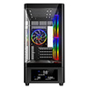 Powercool Gravity Black mATX Gaming Case With Display Curved Tempered Glass With 3 x CiT Saturn PWM ARGB Fans and 6 Port PWM Hub - Alternative image