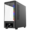 Powercool Gravity Black mATX Gaming Case With Display Curved Tempered Glass With 3 x CiT Saturn PWM ARGB Fans and 6 Port PWM Hub - Alternative image