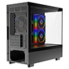 Powercool Gravity Black mATX Gaming Case With Display Curved Tempered Glass With 3 x CiT Saturn PWM ARGB Fans and 6 Port PWM Hub - Alternative image