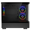 Powercool Gravity Black mATX Gaming Case With Display Curved Tempered Glass With 3 x CiT Saturn PWM ARGB Fans and 6 Port PWM Hub - Alternative image