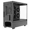 Powercool Gravity Black mATX Gaming Case With Display Curved Tempered Glass With 3 x CiT Saturn PWM ARGB Fans and 6 Port PWM Hub - Alternative image