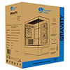 Powercool Gravity Black mATX Gaming Case With Display Curved Tempered Glass With 3 x CiT Saturn PWM ARGB Fans and 6 Port PWM Hub - Alternative image