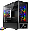 View more info on Powercool Gravity Black mATX Gaming Case With Display Curved Tempered Glass With 3 x CiT Saturn PWM ARGB Fans and 6 Port PWM Hub...