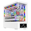 Powercool Gravity White mATX Gaming Case With Display Curved Tempered Glass With 3 x CiT Saturn PWM ARGB Fans and 6 Port PWM Hub - Alternative image