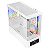 Powercool Gravity White mATX Gaming Case With Display Curved Tempered Glass With 3 x CiT Saturn PWM ARGB Fans and 6 Port PWM Hub - Alternative image